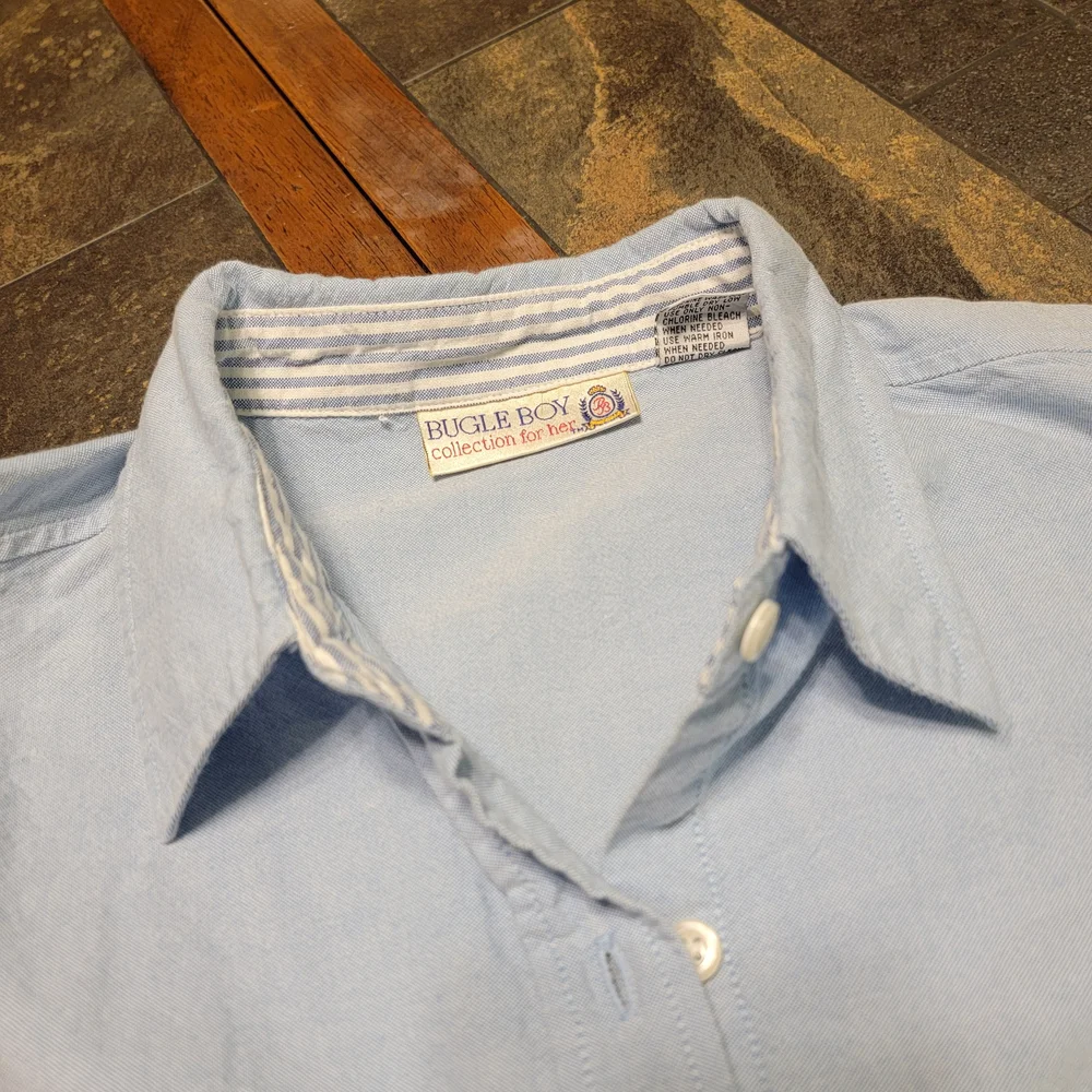 Vtg Y2K 90's Bugle Boy‎ For Her Sleeveless Button-Up Oxford Top Size M Y2K